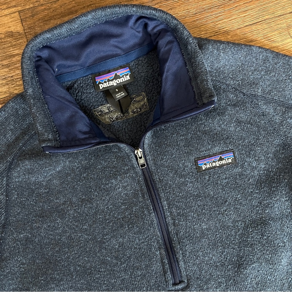 Patagonia Sweater Womens S Blue Better Fleece Pullover Quarter Zip Outdoors Camp